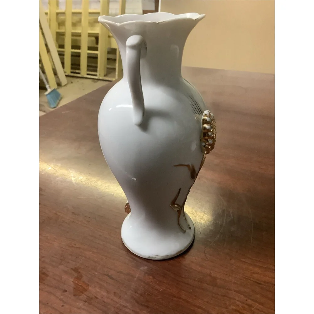 Mid century Grantcrest China Hand Painted 3D Wheat Japan Vase